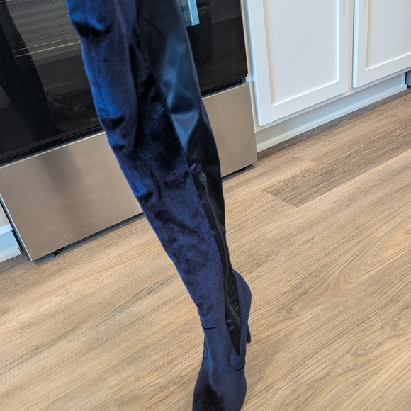JustFab Midnight Velvet Over the Knee Boots - Picture 4 of 13